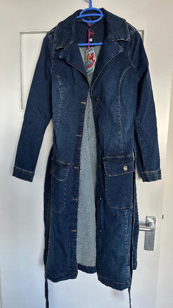 Tante Betsy lange spijkerjas - maat S - nieuw, Tante Betsy, Blauw, Nieuw, Ophalen of Verzenden