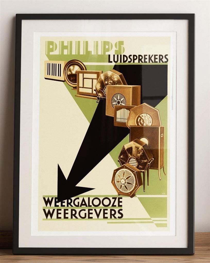 PHILIPS Luidsprekers radio Vintage Reclame poster, Verzamelen, Verzenden, Nieuw, Overige typen