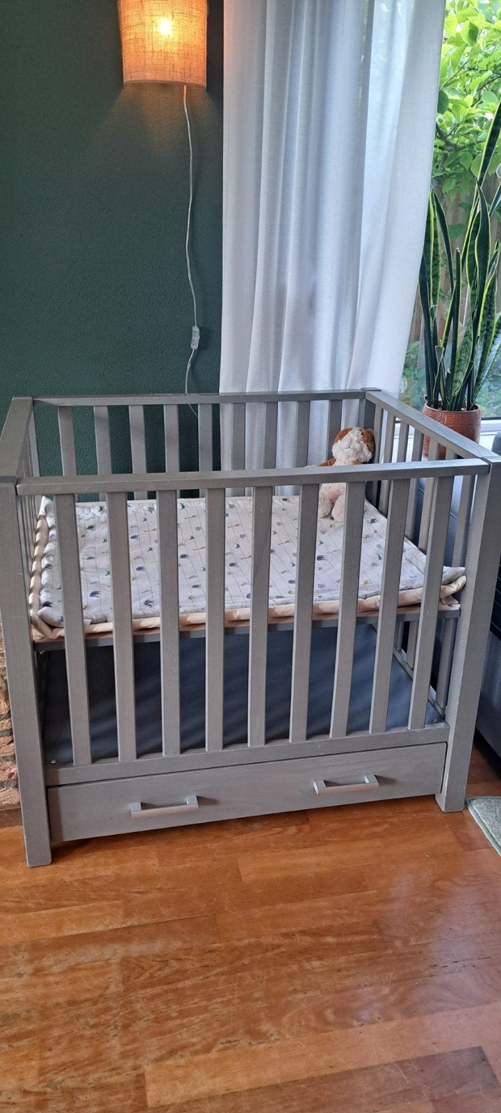 Houten Baby Box, Ophalen, Gebruikt, Rechthoekig, In hoogte verstelbaar