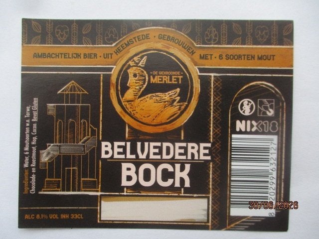 bieretiket Nederland 3-7 (i8) gekroonde merlet, Verzamelen, Ophalen of Verzenden, Nieuw, Overige typen, Overige merken