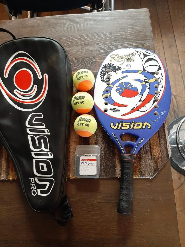 Vision Beach Tennis Racket Set - Compleet met Ballen & Grip, Ophalen, Gebruikt, Racket, Overige merken