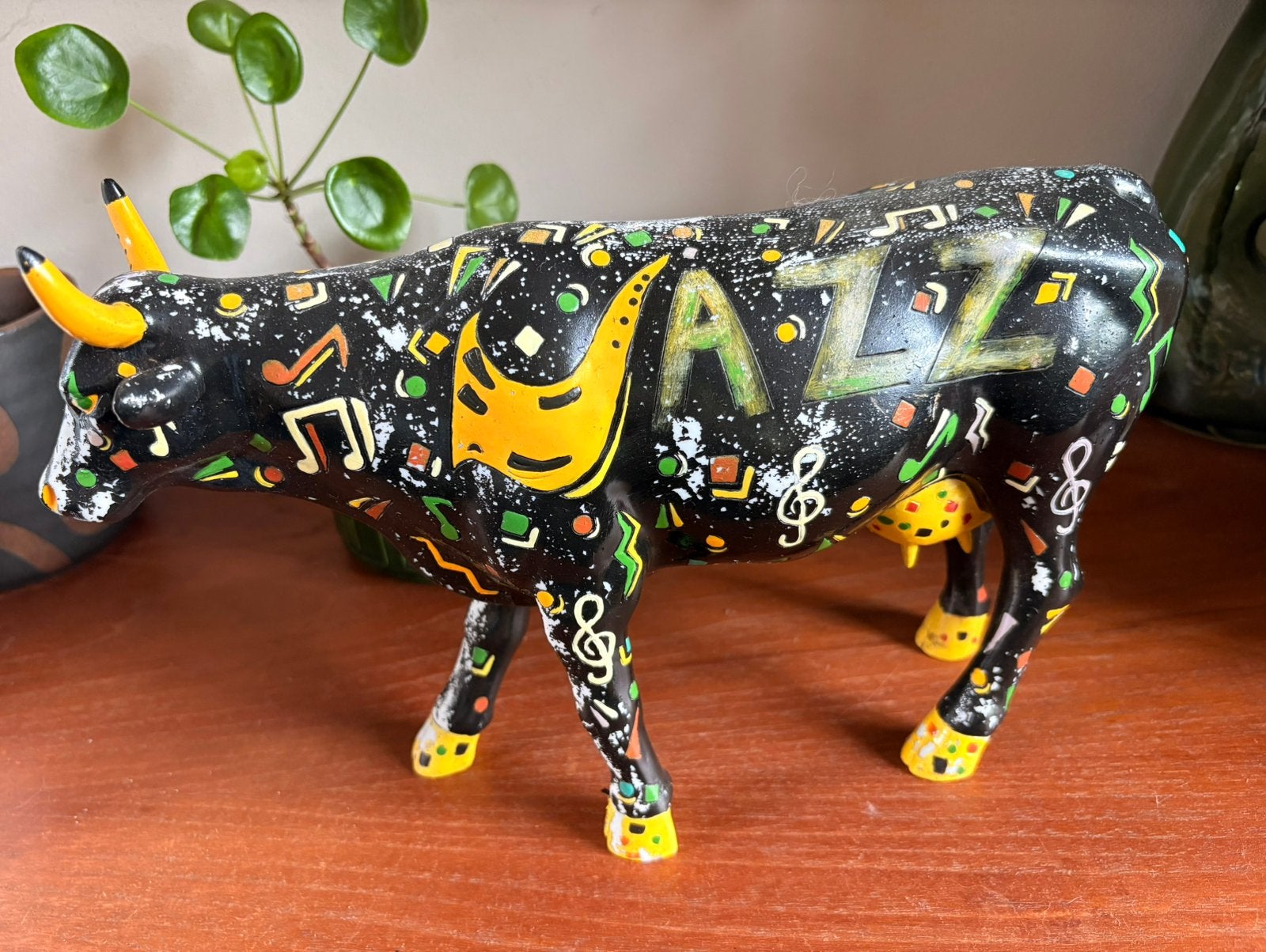 Koeienbeeld cowparade 'Jazz'  / graffiti stijl (large), Ophalen of Verzenden, Gebruikt, Dier