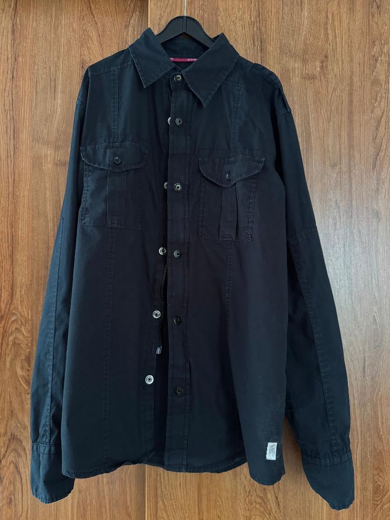 Zwarte heren blouse maat M, Kleding | Heren, Overhemden, Cult Edition, Zwart, Zo goed als nieuw, Halswijdte 39/40 (M)