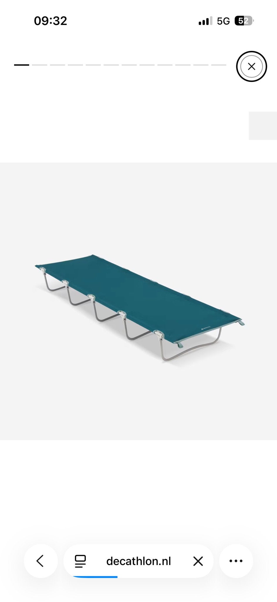 4x Veldbed basic decatlon - Zo goed als nieuw, Caravans en Kamperen, Kampeeraccessoires, Ophalen of Verzenden, Zo goed als nieuw