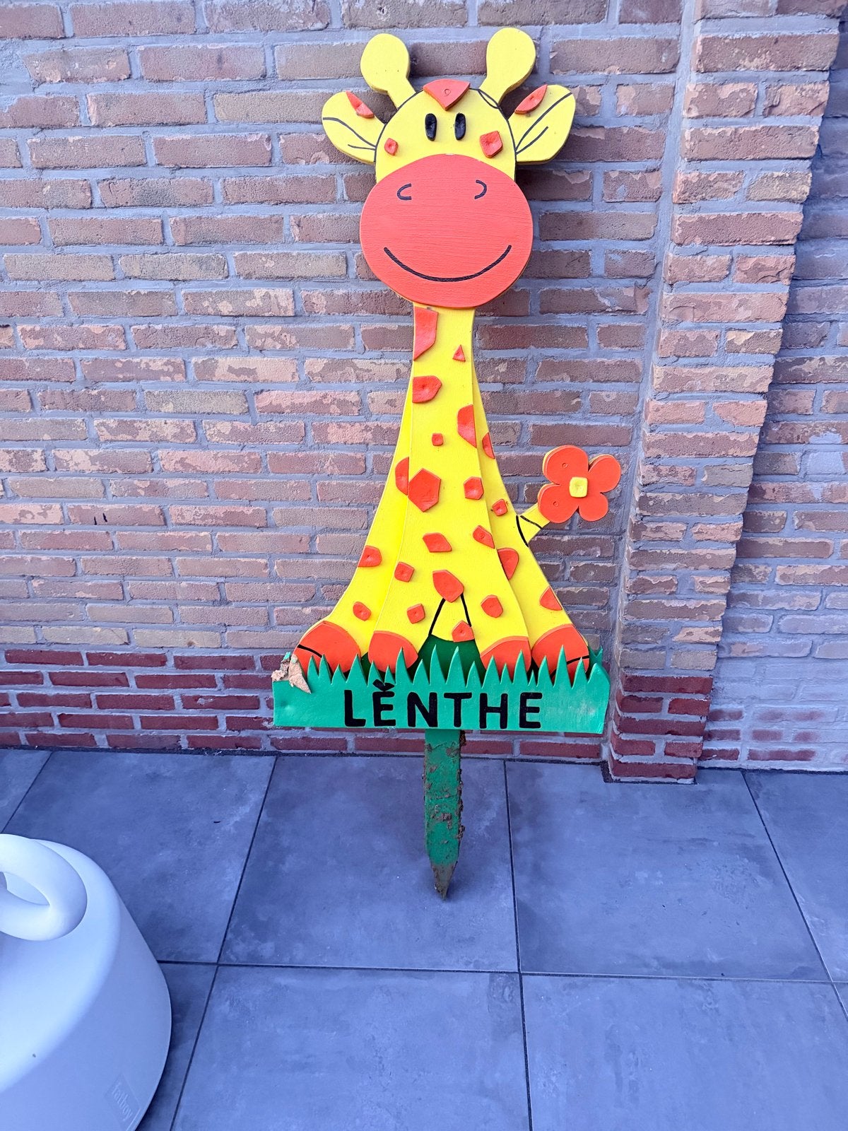 Uniseks geboortebord giraffe - handgemaakt, Ophalen, Gebruikt, Geboortebord