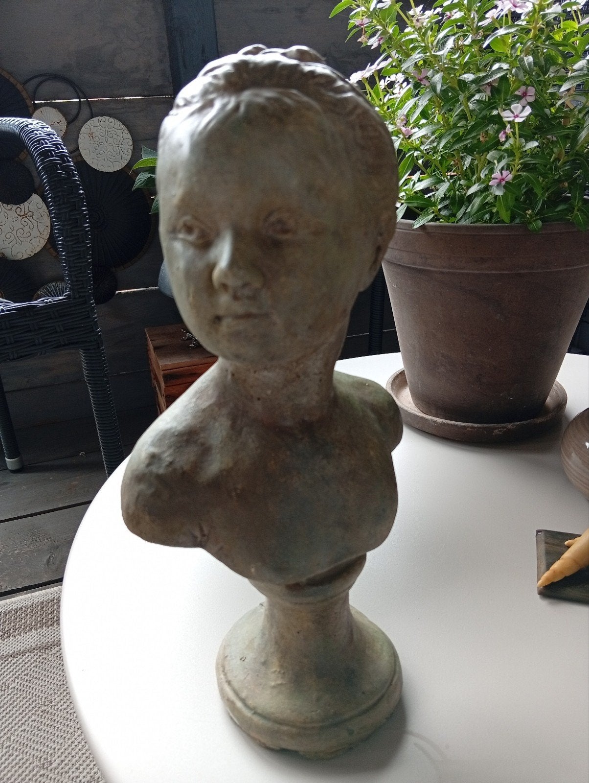 Vintage Buste van een Kind - Steen/Keramiek, Overige onderwerpen, Buste, Ophalen of Verzenden, Handgemaakt
