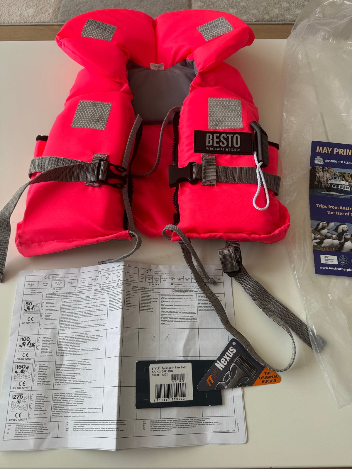 Besto Reddingsvest Racingbelt 30N Roze 5 - 15 kg, Ophalen of Verzenden, Zo goed als nieuw, Overige typen