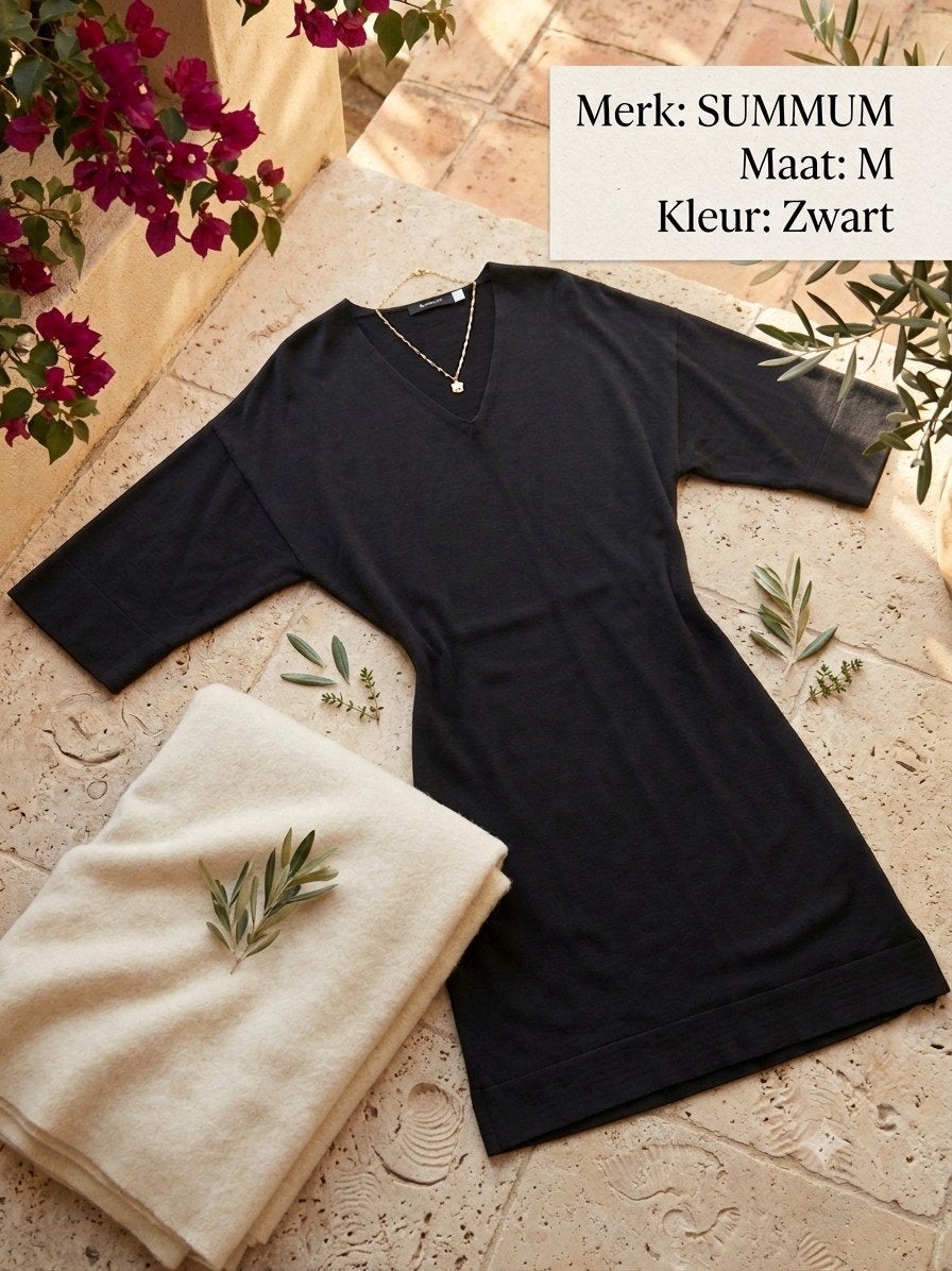Summum jurk met Crêpe textuur M, Maat 38/40 (M), Zwart, Ophalen of Verzenden, Zo goed als nieuw