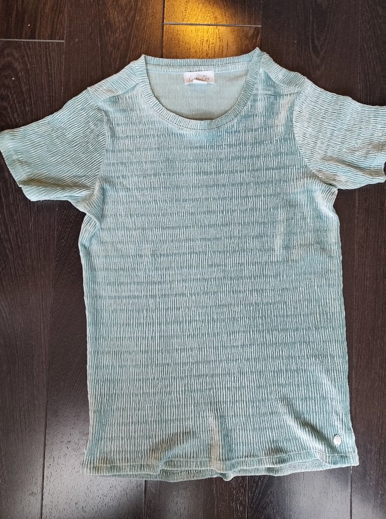 Cotton Club | X-small | lichtblauw shirt, structuur, Kleding | Dames, T-shirts, Blauw, Ophalen of Verzenden, Zo goed als nieuw