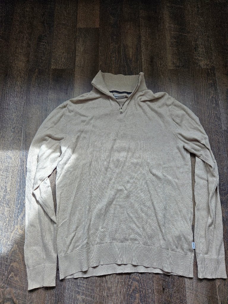 jack en jones zipper trui beige heren L, Maat 52/54 (L), Beige, Ophalen of Verzenden, Zo goed als nieuw