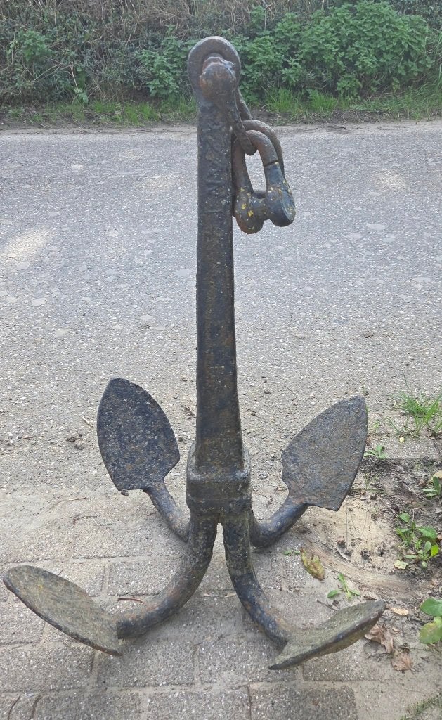 Prachtig groot authentiek klipanker met zware scheepsketting, Ophalen, Gebruikt, Ankeren en Afmeren, Zeilboot of Motorboot