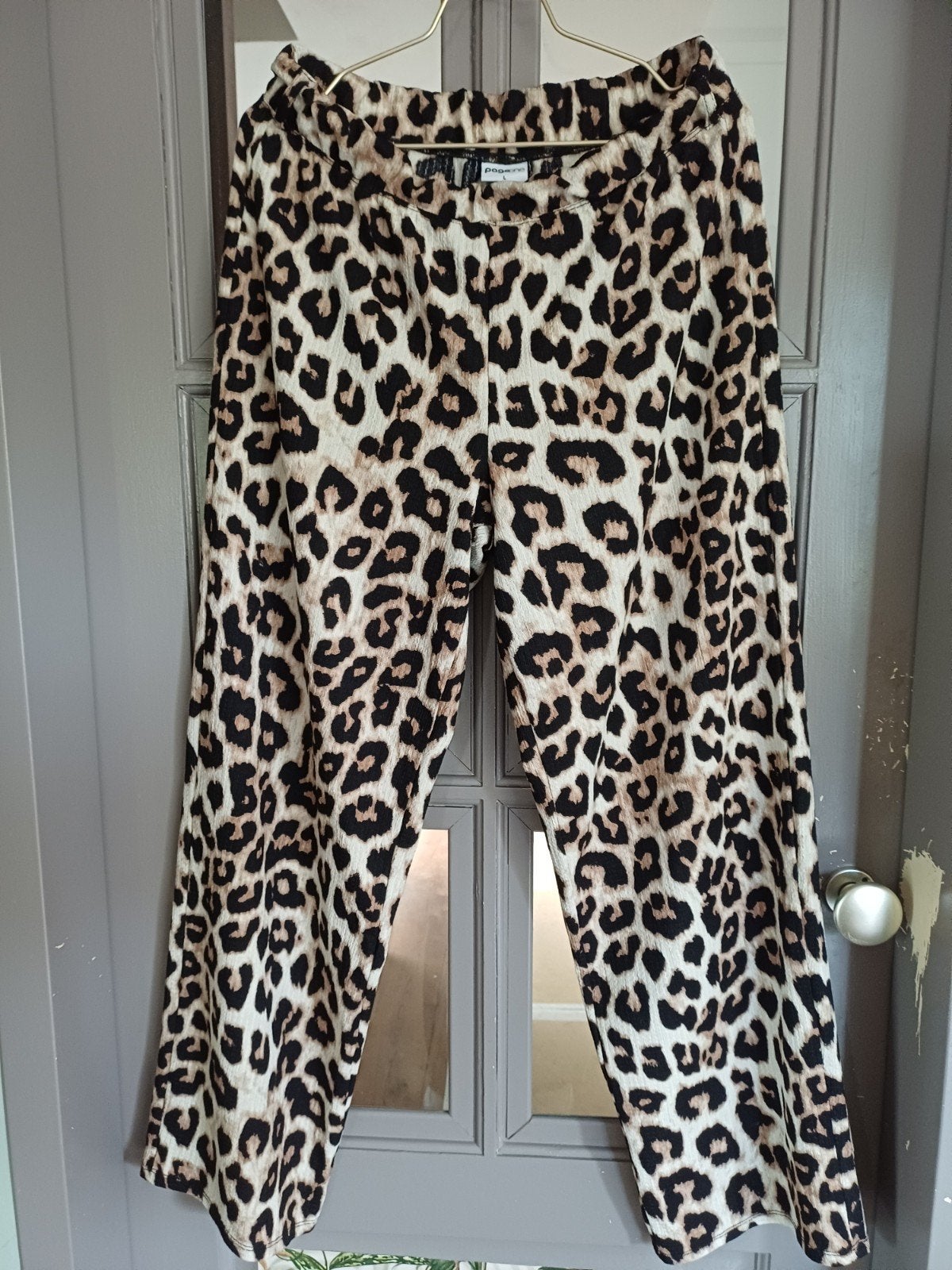 Leopard print broek - Maat 40/L), Kleding | Dames, Maat 38/40 (M), Meerkleurig, Ophalen of Verzenden, Lang