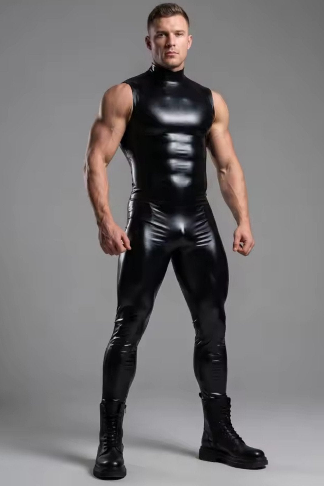 Mooie Lerenlook Bodysuit Strak, tm 3XL, Verzenden, Nieuw
