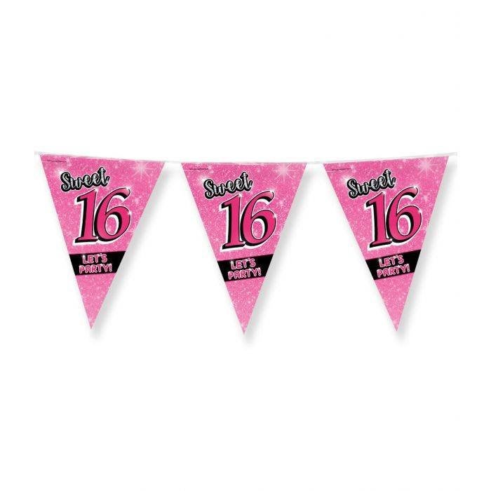Vlaggenlijn sweet 16 (7031043), Versiering, Info@all4funbaarlo.nl, BAARLO LB, Verjaardag