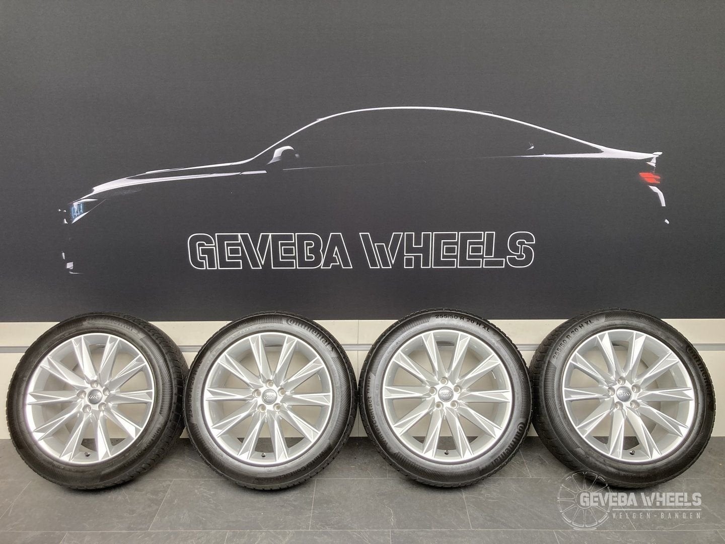 20” originele Audi Etron velgen + winterbanden 5x112 4KE0714, Auto-onderdelen, Banden en Velgen, Gebruikt, 255 mm, -, -