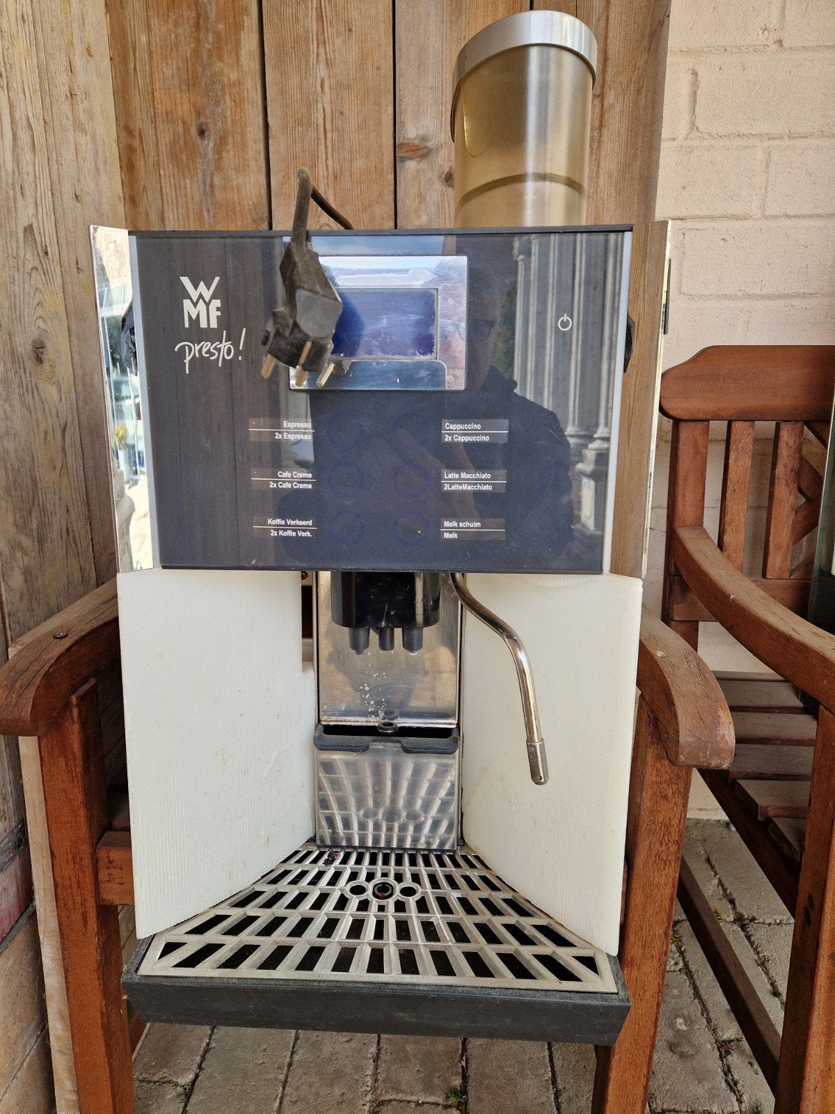 WMF Presto! Koffiemachine en kopjeswarmer met melkkoeler, Witgoed en Apparatuur, Koffiezetapparaten, Gebruikt, 10 kopjes of meer
