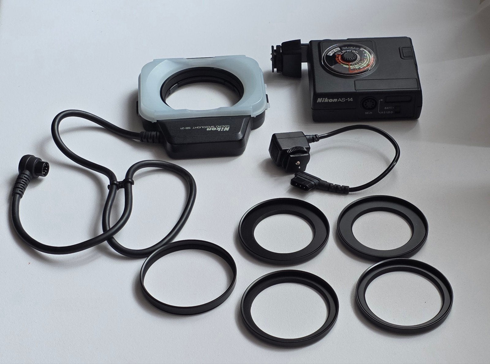 Nikon SB-21 Macro Ringlight flitser met AS-14 controller, Nikon, Gebruikt, Ophalen of Verzenden, Nikon