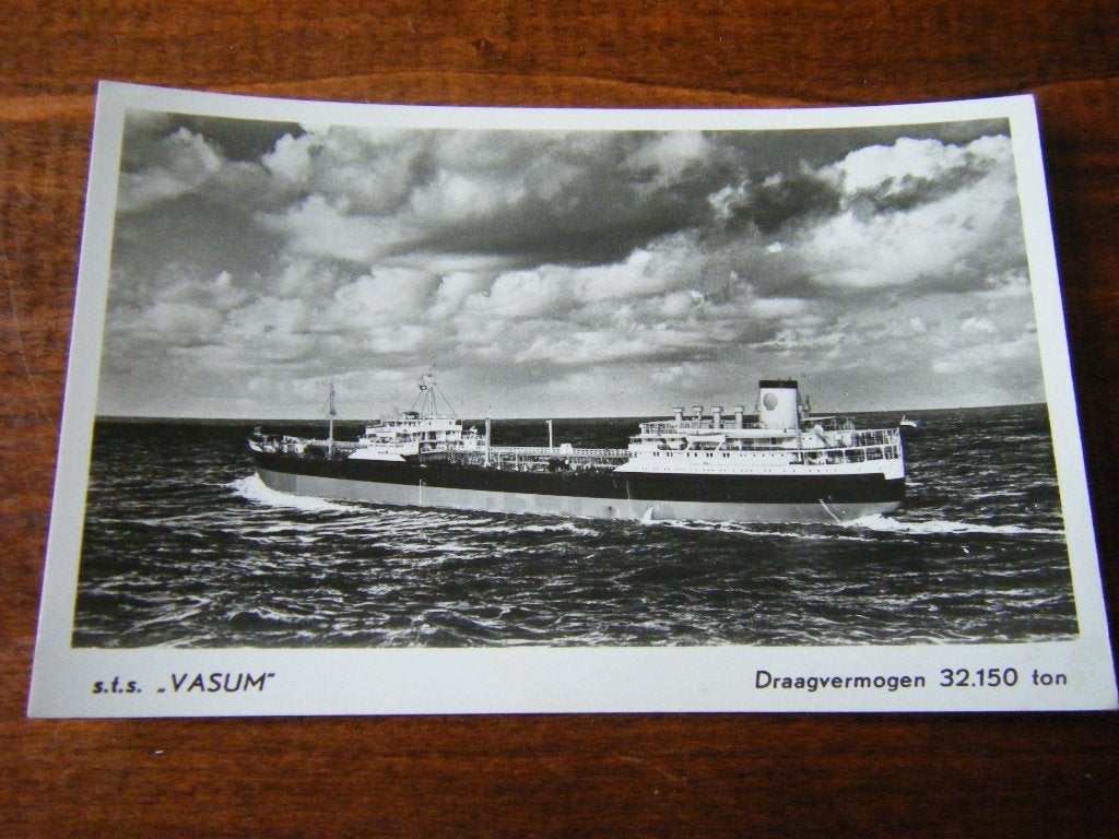 T42 - Schip Shell - s.t.s. Vasum - Mooi/Oud, Verzamelen, Ophalen of Verzenden, Gebruikt, Kaart, Foto of Prent