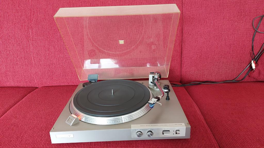 Sony PS 212A halfautomatische direct drive platenspeler, Ophalen, Gebruikt, Pitch-regelaar, Platenspeler