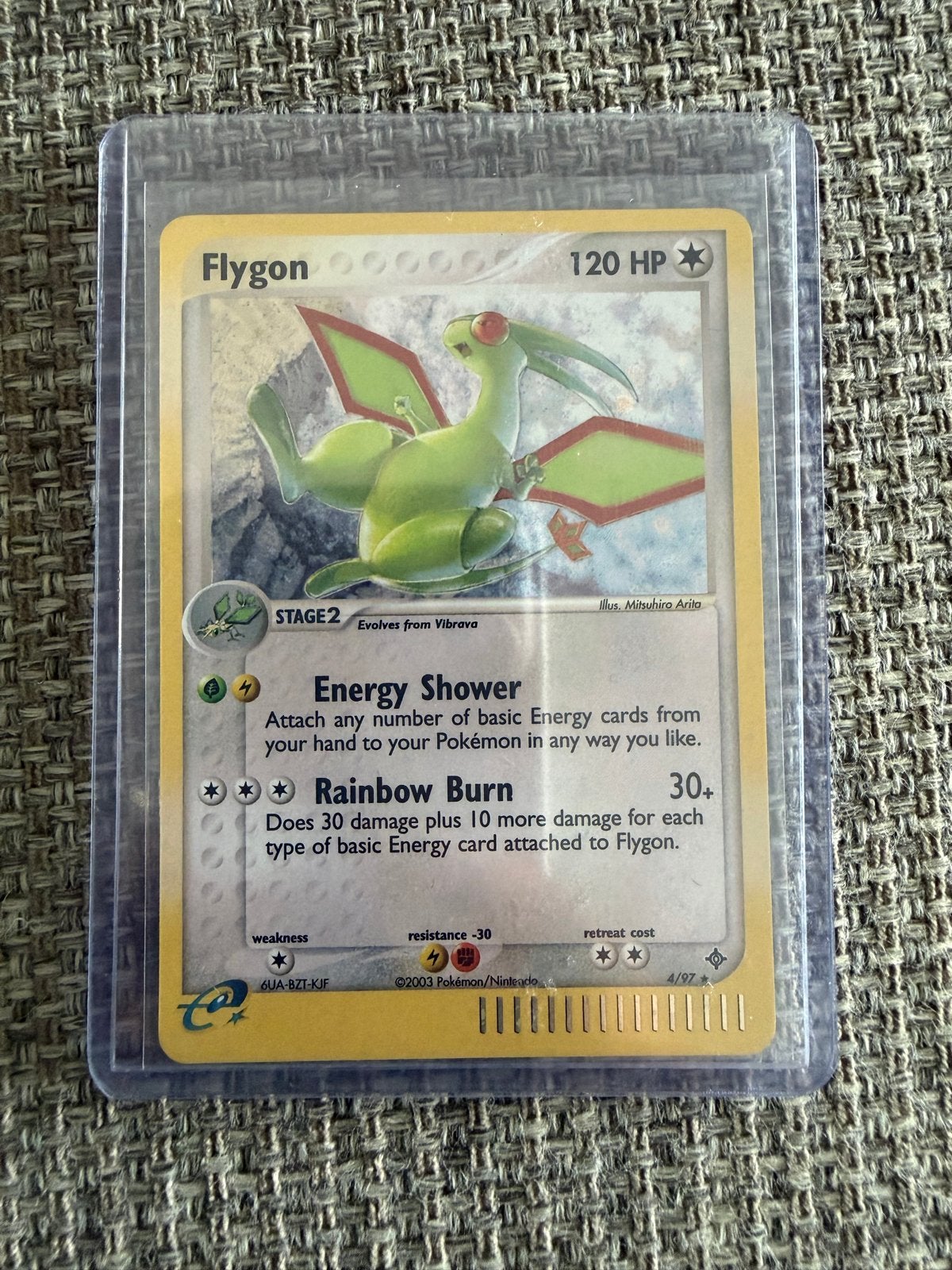 Pokemon Kaart Flygon 4/97 Holo Rare EX Dragon 2003, Ophalen of Verzenden, Zo goed als nieuw, Losse kaart, Foil