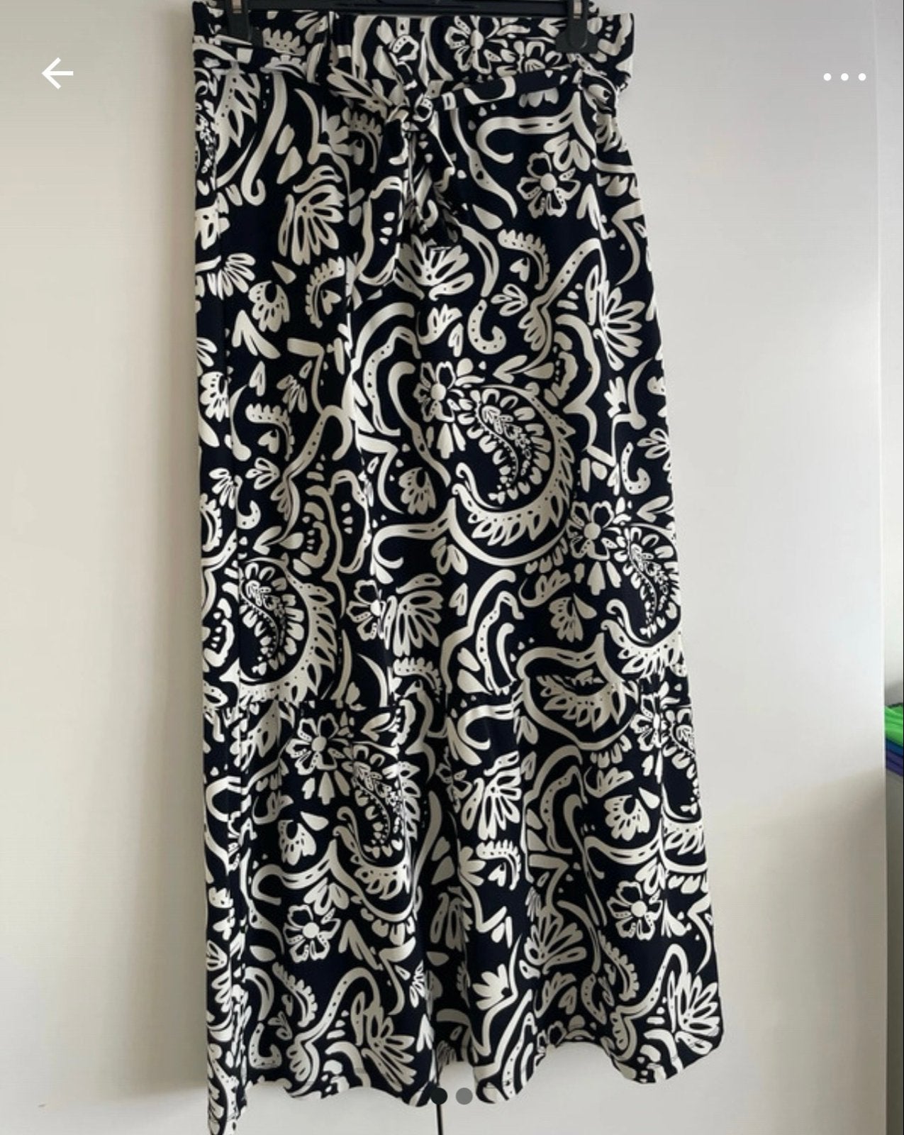 LADY DAY Zwart-witte maxi-rok met paisley print, Maat 38/40 (M), Zwart, Ophalen of Verzenden, Zo goed als nieuw