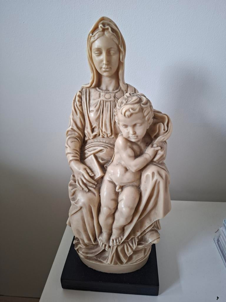 Beeld van Madonna met Kind - A. Santini (1910-1975), Antiek en Kunst, Ophalen