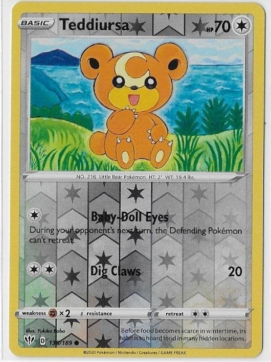 Darkness Ablaze,  Teddiursa [reverse] 138/189, Verzenden, Nieuw, Losse kaart