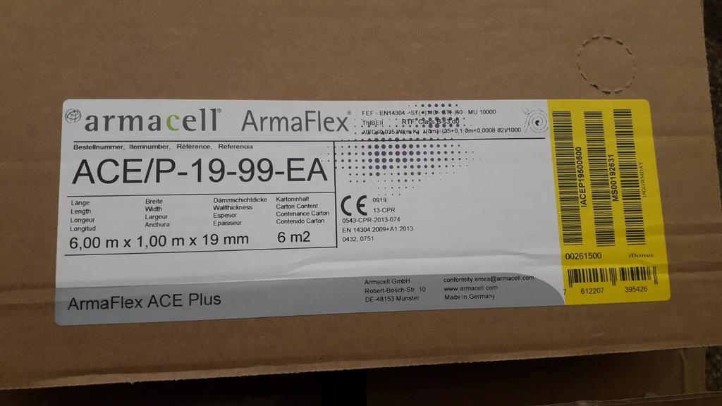 Armaflex ACE/P  19 mm., Ophalen, Nieuw