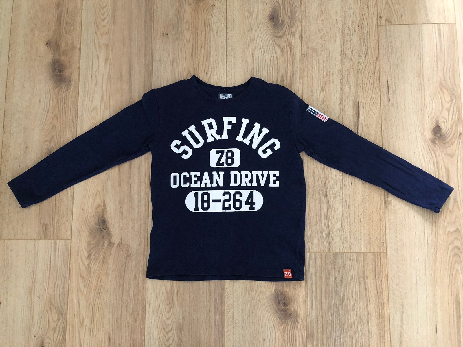 Als nieuw stoer Z8 longsleeve lange mouw blauw wit 128 134, Ophalen of Verzenden, Zo goed als nieuw, Jongen, Shirt of Longsleeve