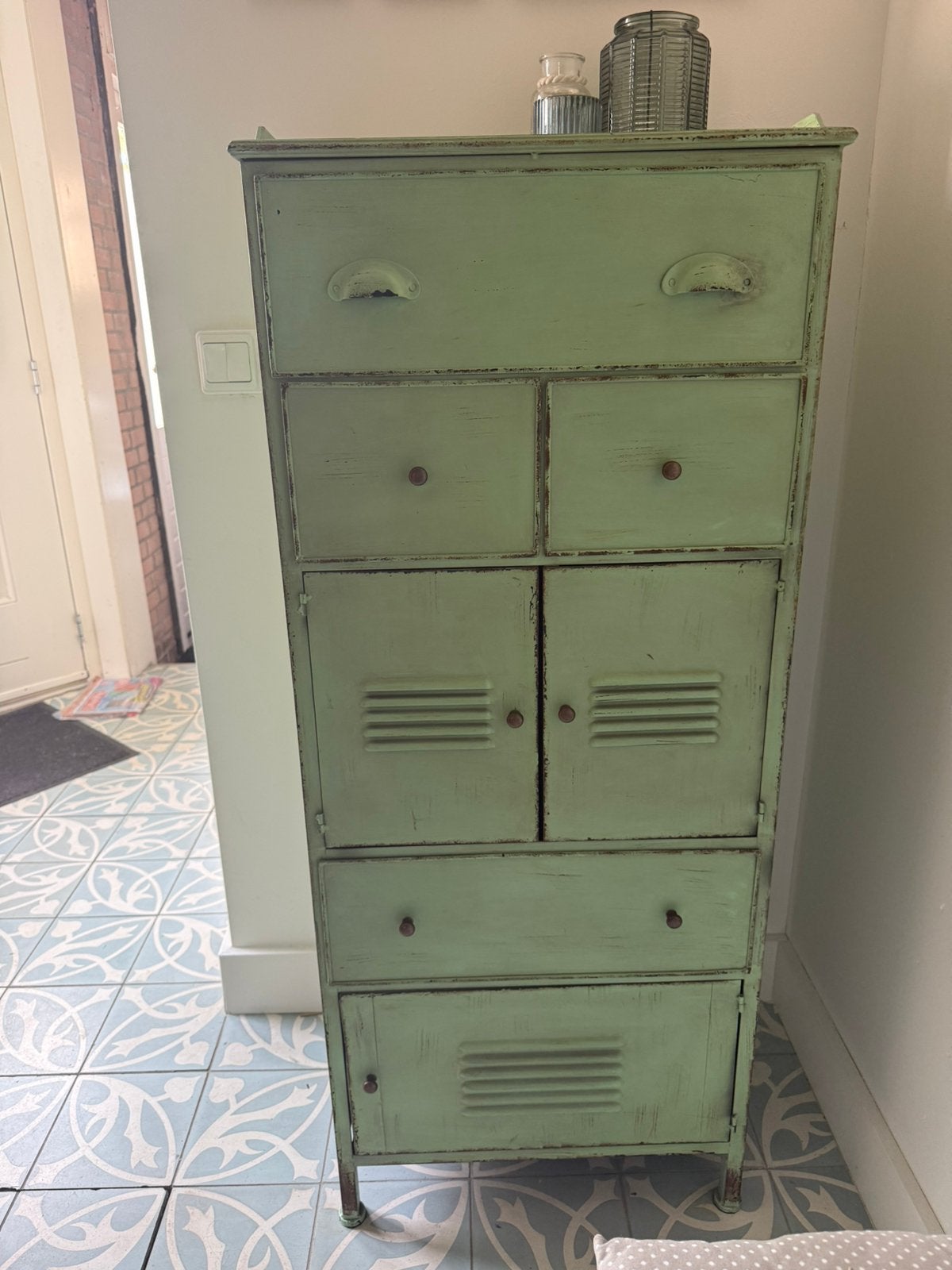 ‘Vintage’ industriele kast - ROOTSMANN, Huis en Inrichting, Kasten | Lockerkasten, Ophalen, Zo goed als nieuw