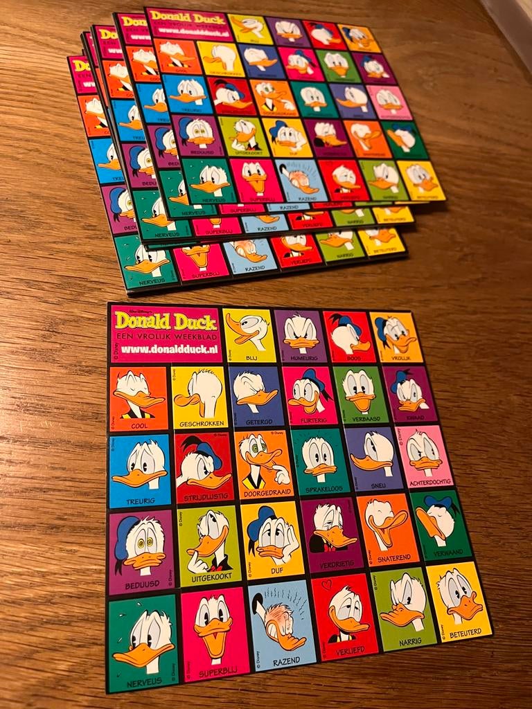Donald Duck Stickervel 29 stickers emoties los 1 euro, Ophalen of Verzenden, Nieuw, Strip of Tekenfilm