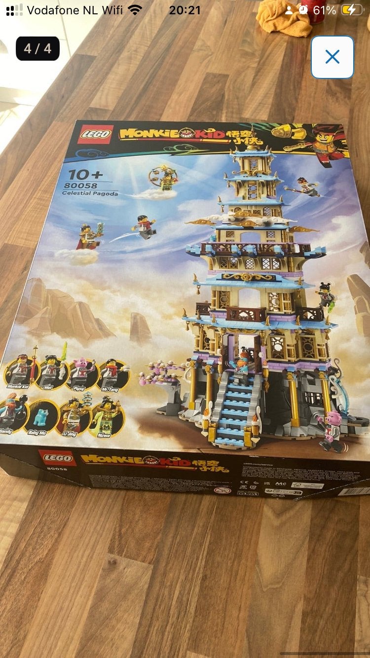 Lego Monkie Kid 80058 Celestial Pagoda ZONDER minifiguren, Lego, Ophalen of Verzenden, Zo goed als nieuw, Compleet