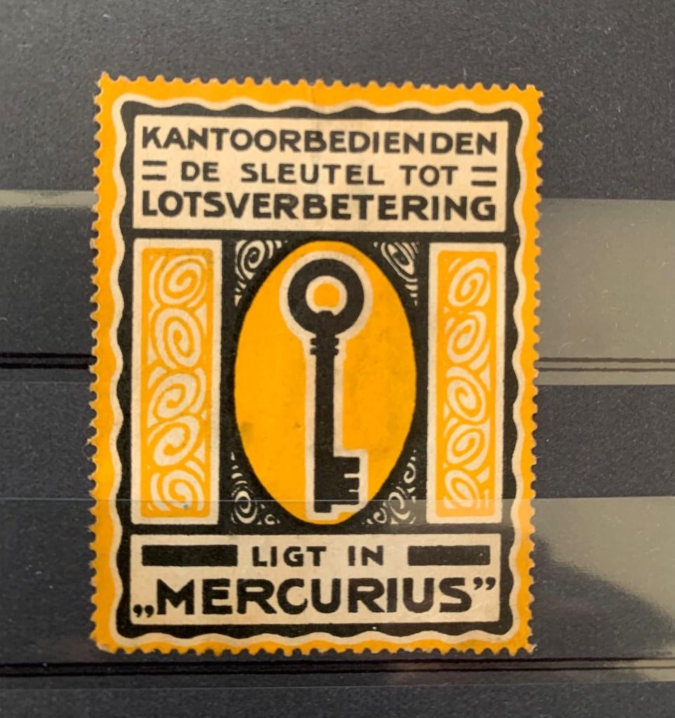 Sluitzegel Mercurius kantoorbedienden #3, Verzenden, Na 1940, Gestempeld