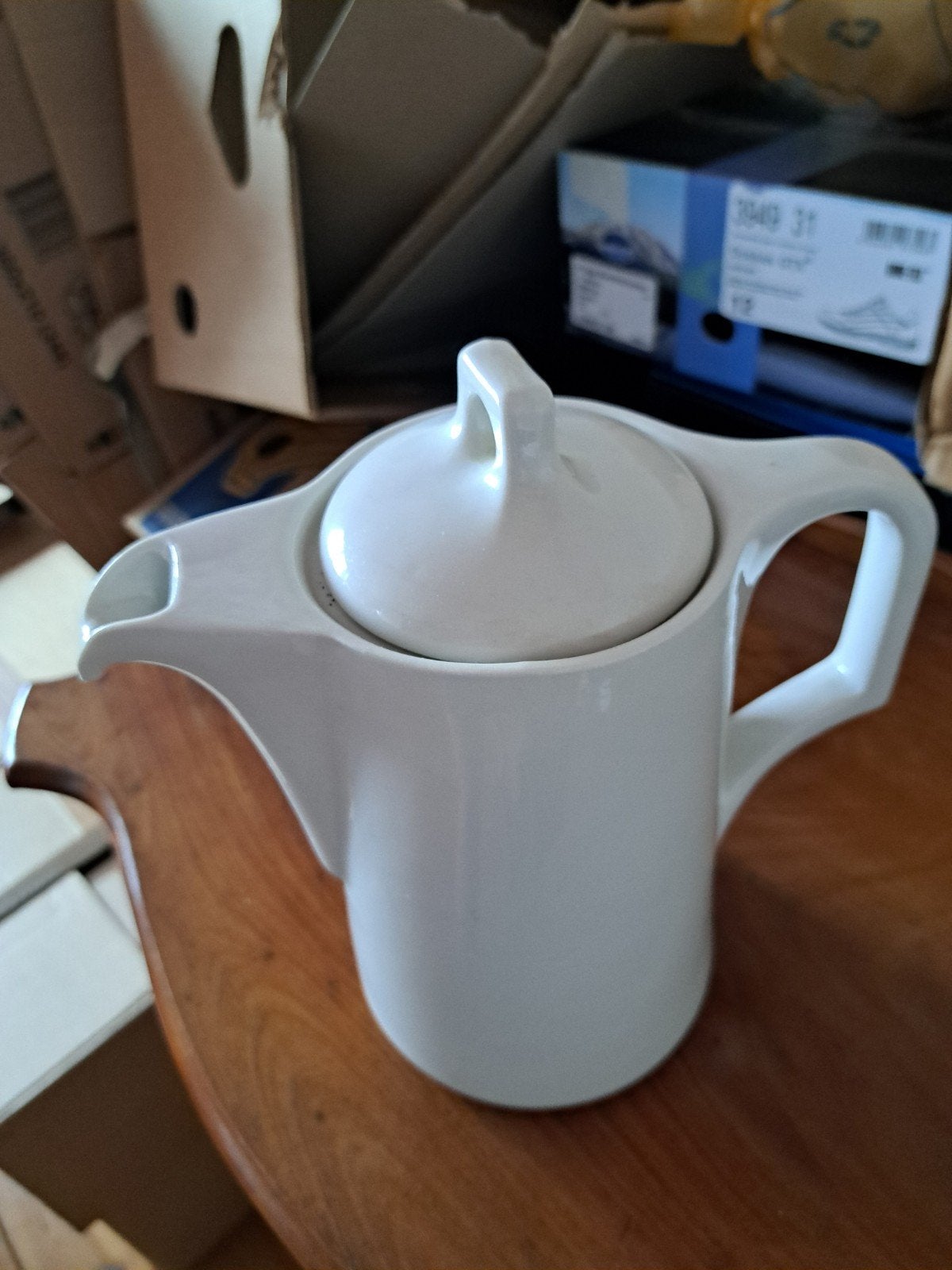Witte koffiekan - zo goed als nieuw, Huis en Inrichting, Ophalen, Overige typen, Zo goed als nieuw, Steen/keramiek