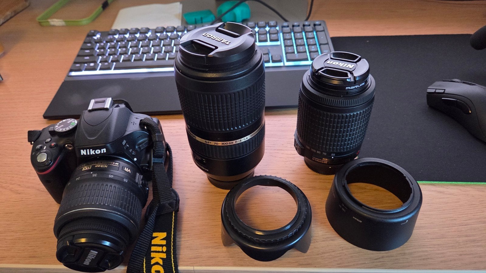 Nikon D5100 Spiegelreflexcamera met 3 lenzen, Ophalen, Gebruikt, Spiegelreflex, Nikon