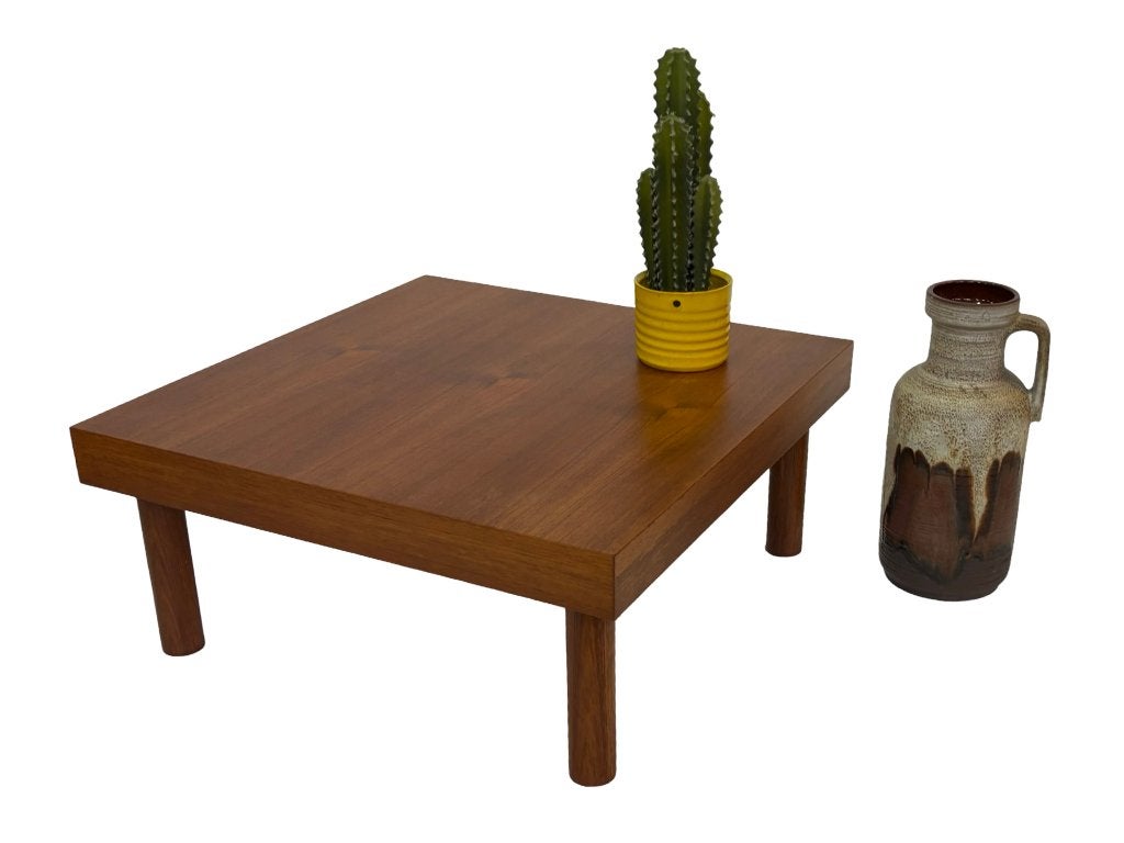 Vintage salontafel coffee table vierkant teak 70's design, Vintage salontafel, Gebruikt, 50 tot 100 cm, Vintage salontafel