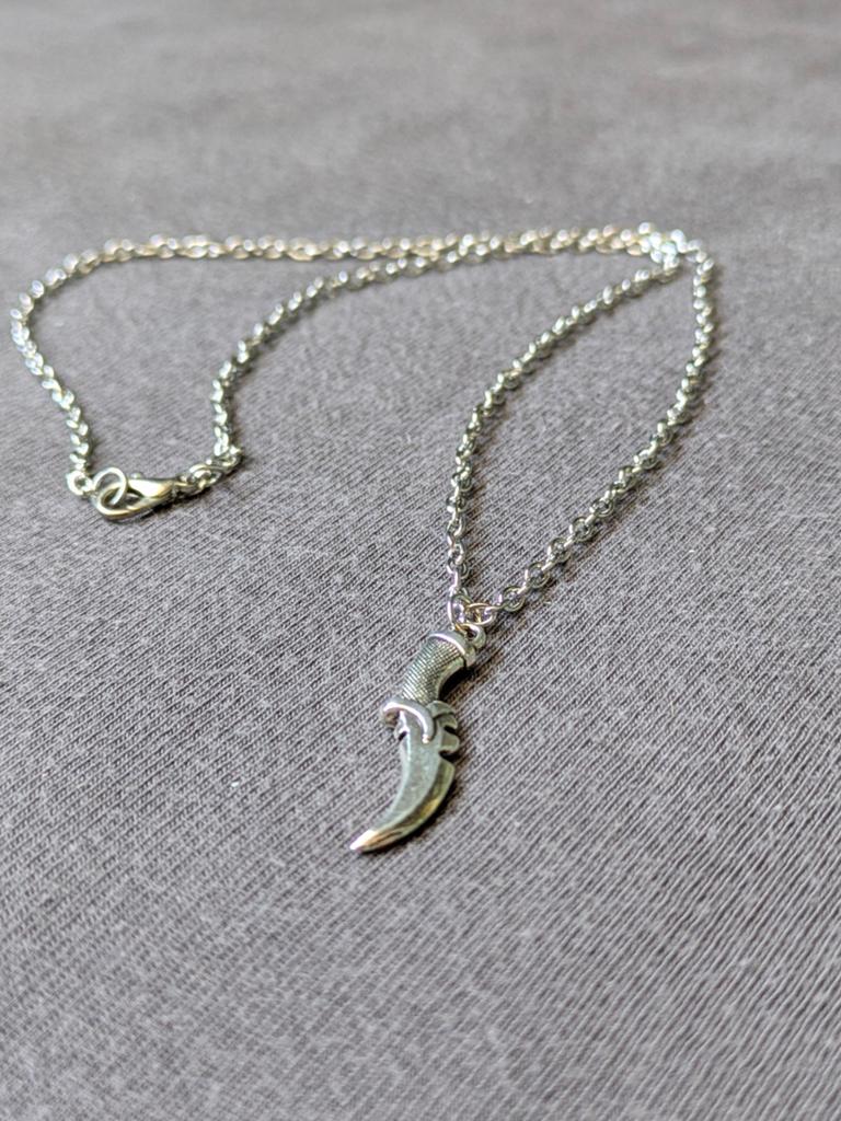 Roestvrijstalen ketting met dolkhanger, Nieuw, Ophalen of Verzenden, Zilver, Overige materialen