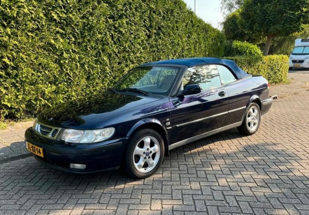 Saab 9-3 2.3 I Cabrio 1998 Blauw, Auto's, Voorwielaandrijving, 1345 kg, 4 cilinders, Handgeschakeld