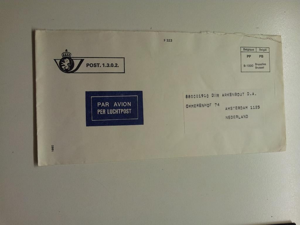 België Luchtpost envelop, Ophalen of Verzenden, Envelop