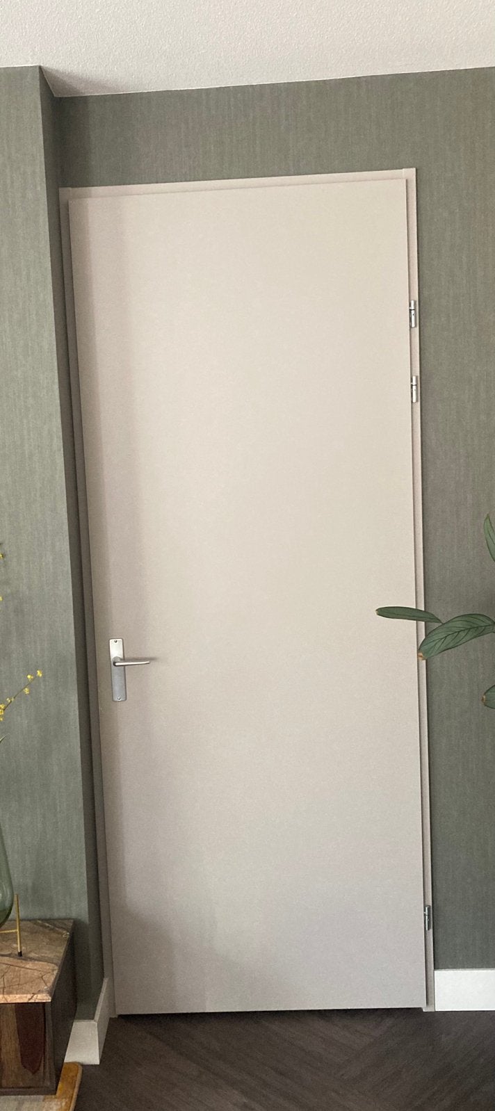 Opdekdeur met deurbeslag, Doe-het-zelf en Verbouw, Deuren en Horren, Ophalen, Zo goed als nieuw, Binnendeur, 200 tot 215 cm