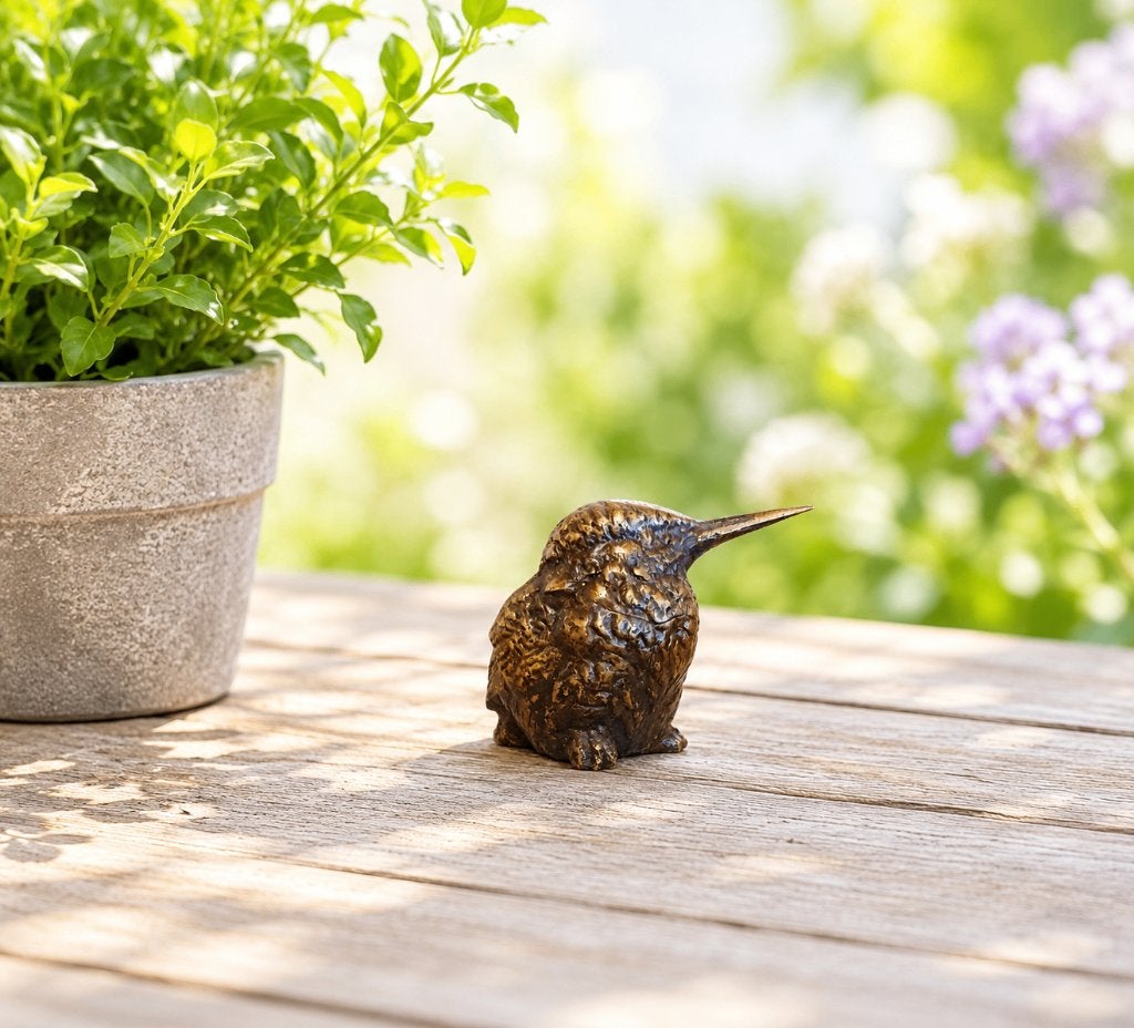 IJSVOGEL / MINI / bronzen beeld, Dierenbeeld, Nieuw, Info@huisentuindecoratiemarie.nl, Huis en tuin decoratie marie