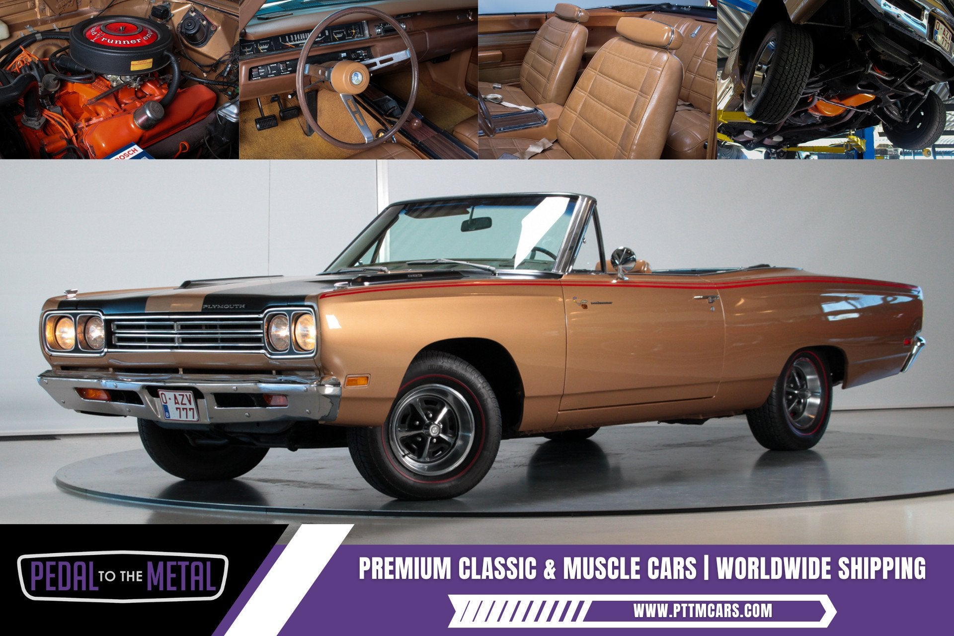 1969 Plymouth Road Runner|4-Speed|Matching #s|Build Sheet, Auto's, Achterwielaandrijving, 334 pk, Leder, Handgeschakeld