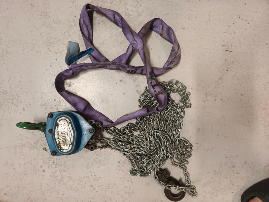 Takel met ketting en hijsband 0.5t, Ophalen of Verzenden