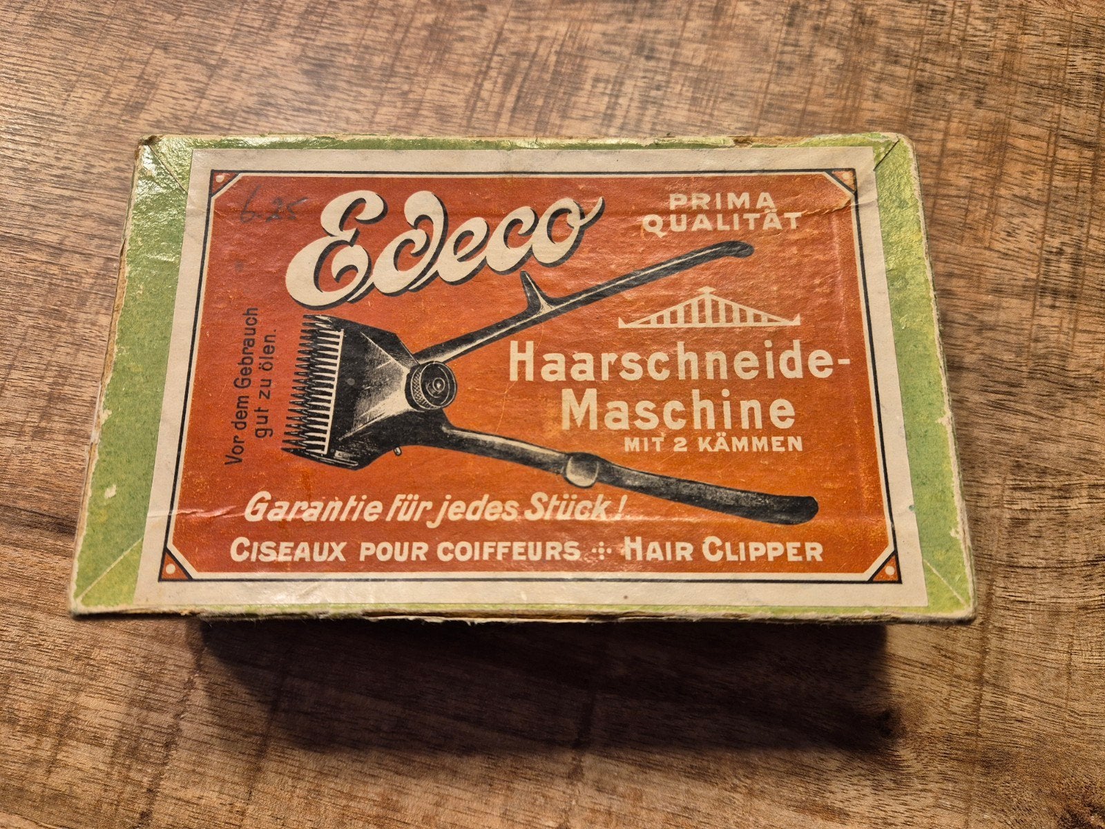Vintage Edeco Haarschneidemaschine met originele doos, Antiek en Kunst, Ophalen of Verzenden