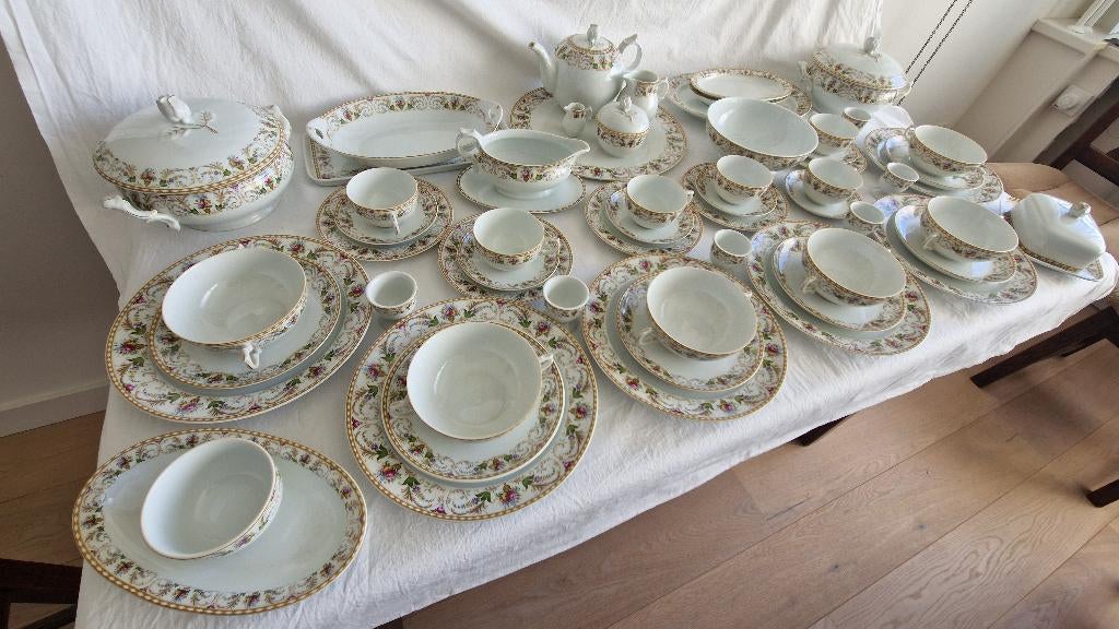 Fürstenberg jaren 70/80 porseleinen servies 6 persoons #184, Ophalen, Gebruikt, Overige stijlen, Porselein