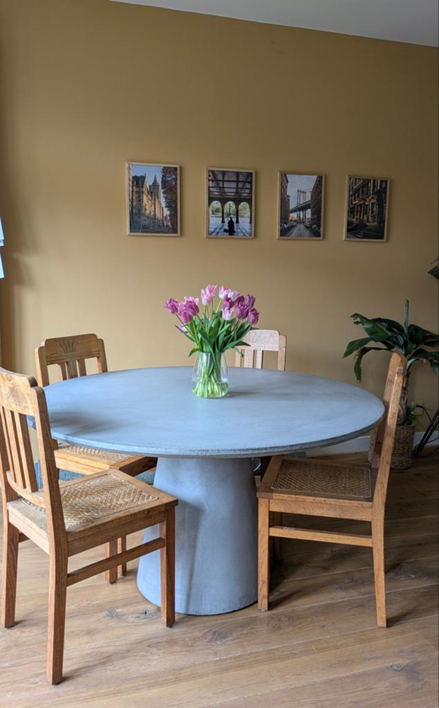 Ronde Stone eettafel 150 cm van Goossens, Ophalen, Overige materialen, Rond, Zo goed als nieuw