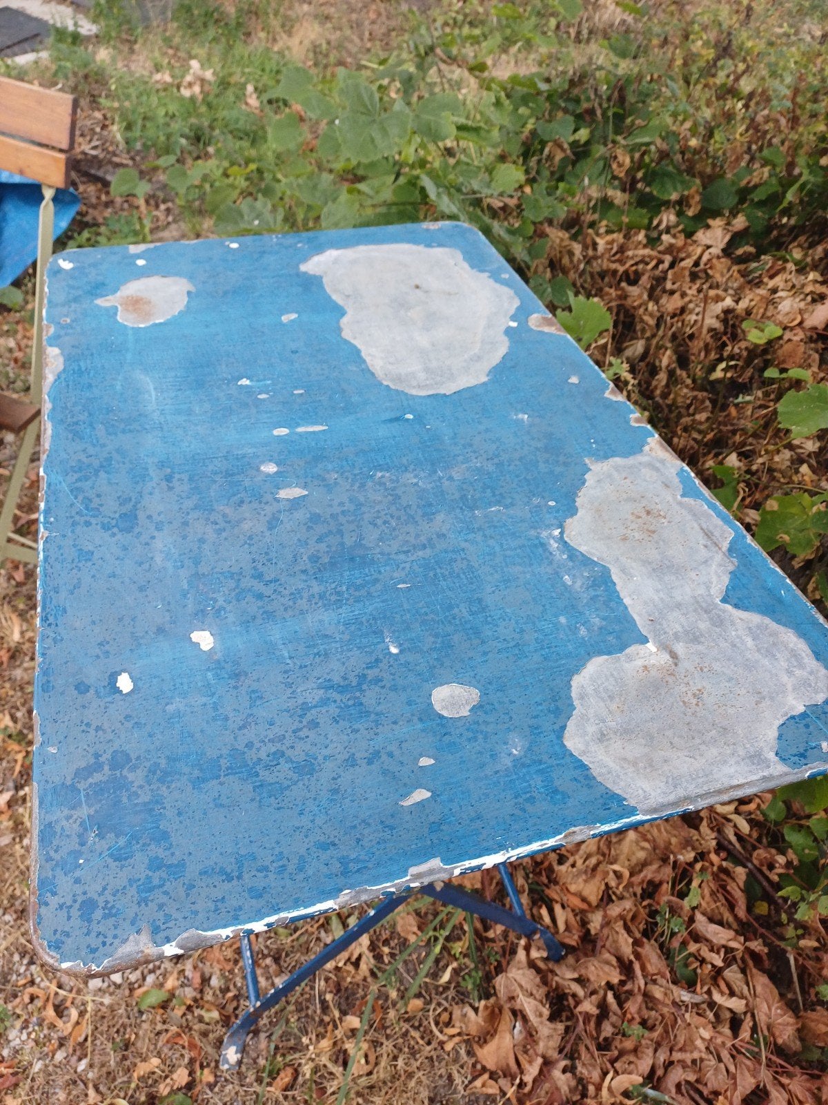Oud Doorleefd Metalen Brocant Tuintafeltje.., Ophalen of Verzenden