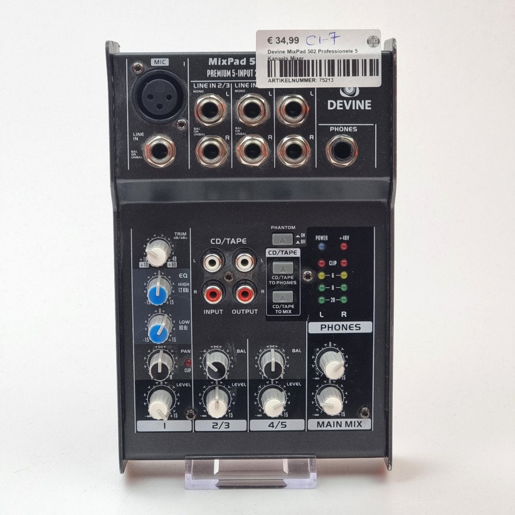 Devine MixPad 502 Professionele 5 Kanaals Mixer, Muziek en Instrumenten, Devine, Zo goed als nieuw, Sales@devineco.com, 42808 Christy Street, Suite 116
Fremont, CA 94538
USA
