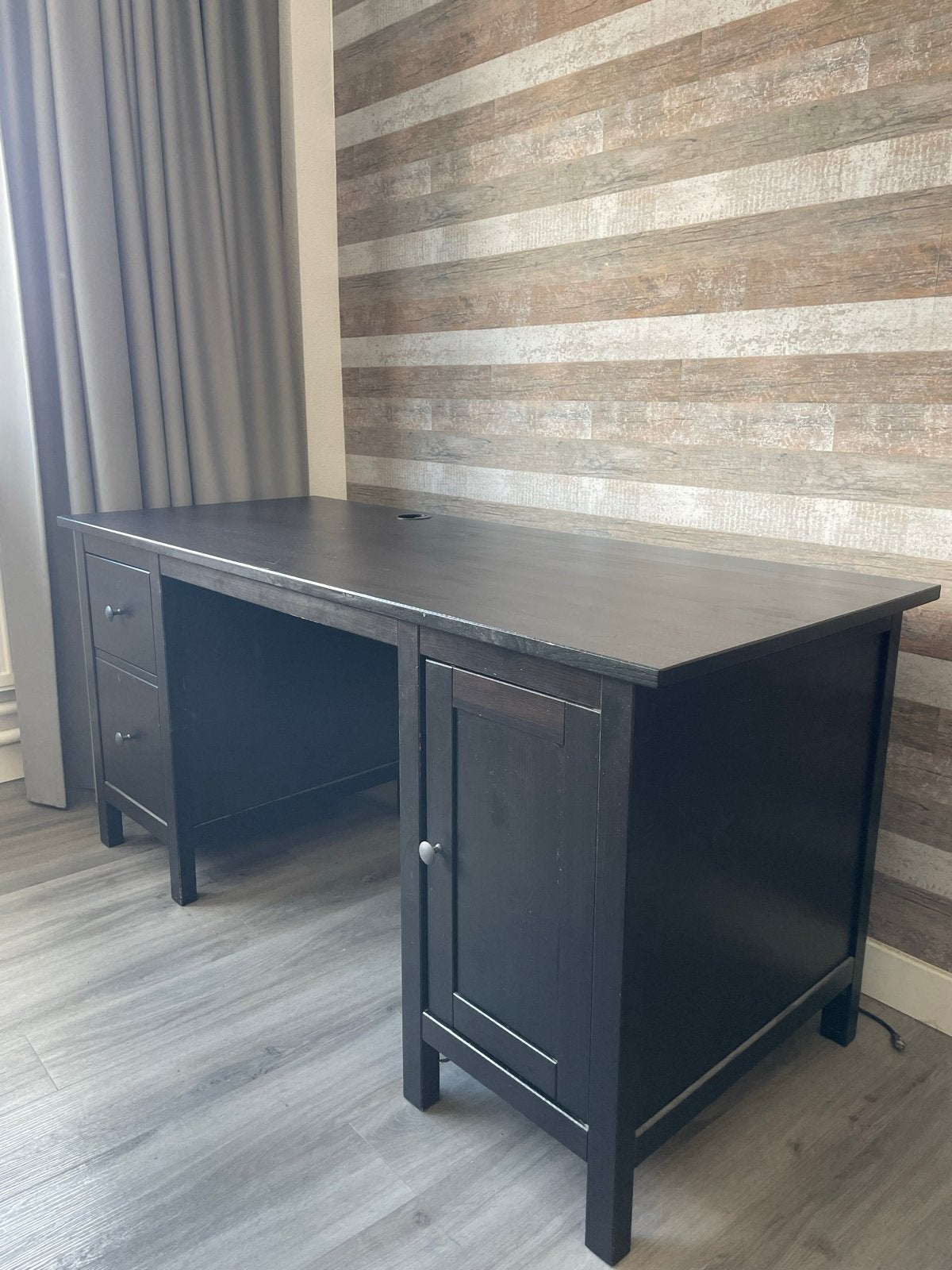 IKEA Idanas bureau, Ophalen, Zwart, Gebruikt, Met lades