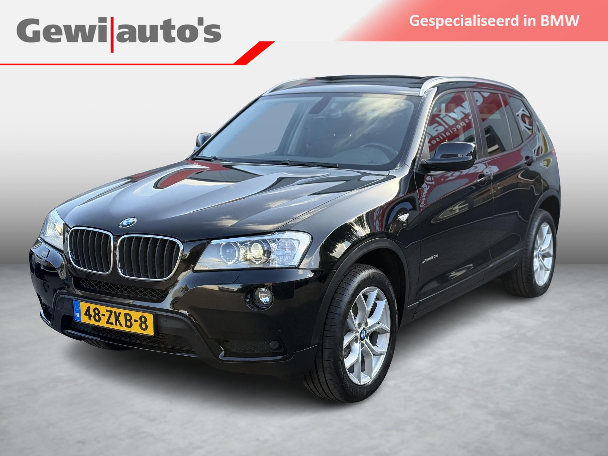 BMW X3 xDrive20d High Executive Panoramadak/leder/xenon, Auto's, Automaat, Euro 5, Zwart, 2000 kg